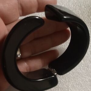 Vintage spring Hinged Clamper Cuff Bracelet Modernist Style